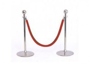 2 stanchions and 1 rope