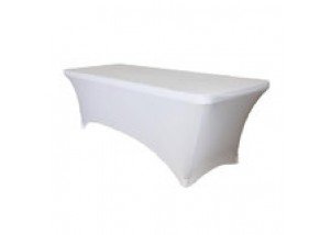 white lycra tablecloth hire