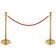 gold stanchions with red barrier rope
